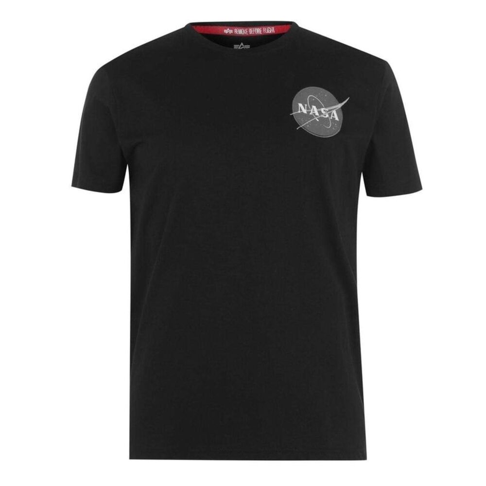NASA Mens Alpha Industries Shuttle Regular T-Shirt / Black